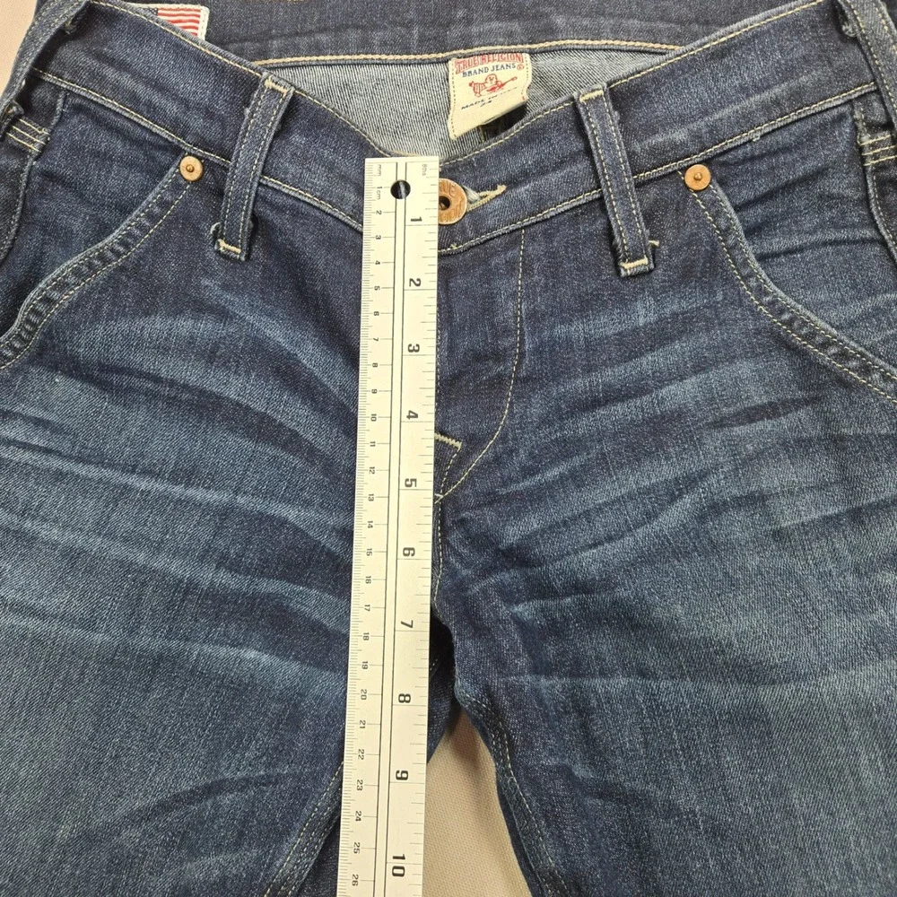 True Religion Carpenter Jeans Brianna Utility Slim Straight Dark Wash Womens 24 - Picture 15 of 15